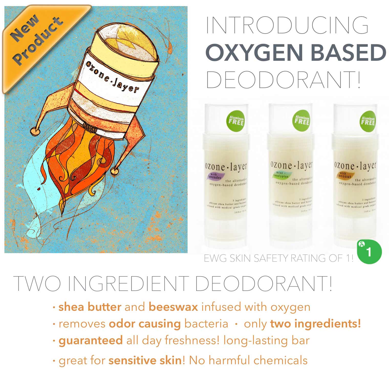 Ozone Layer Deodorant - All Natural Oxygen Deodorant